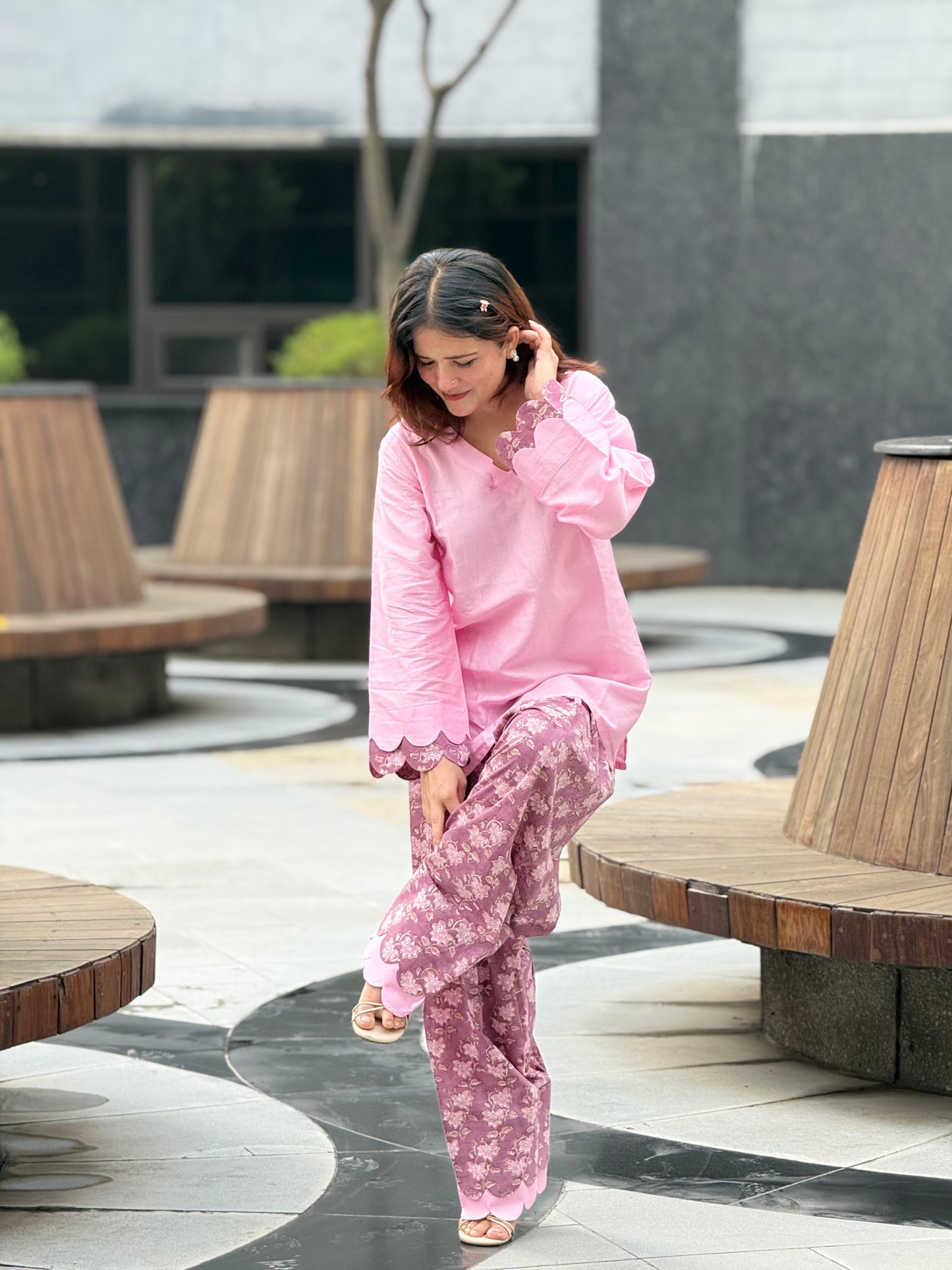 Jamuni Farshi 🍇 (Premium Handblock Print Set)